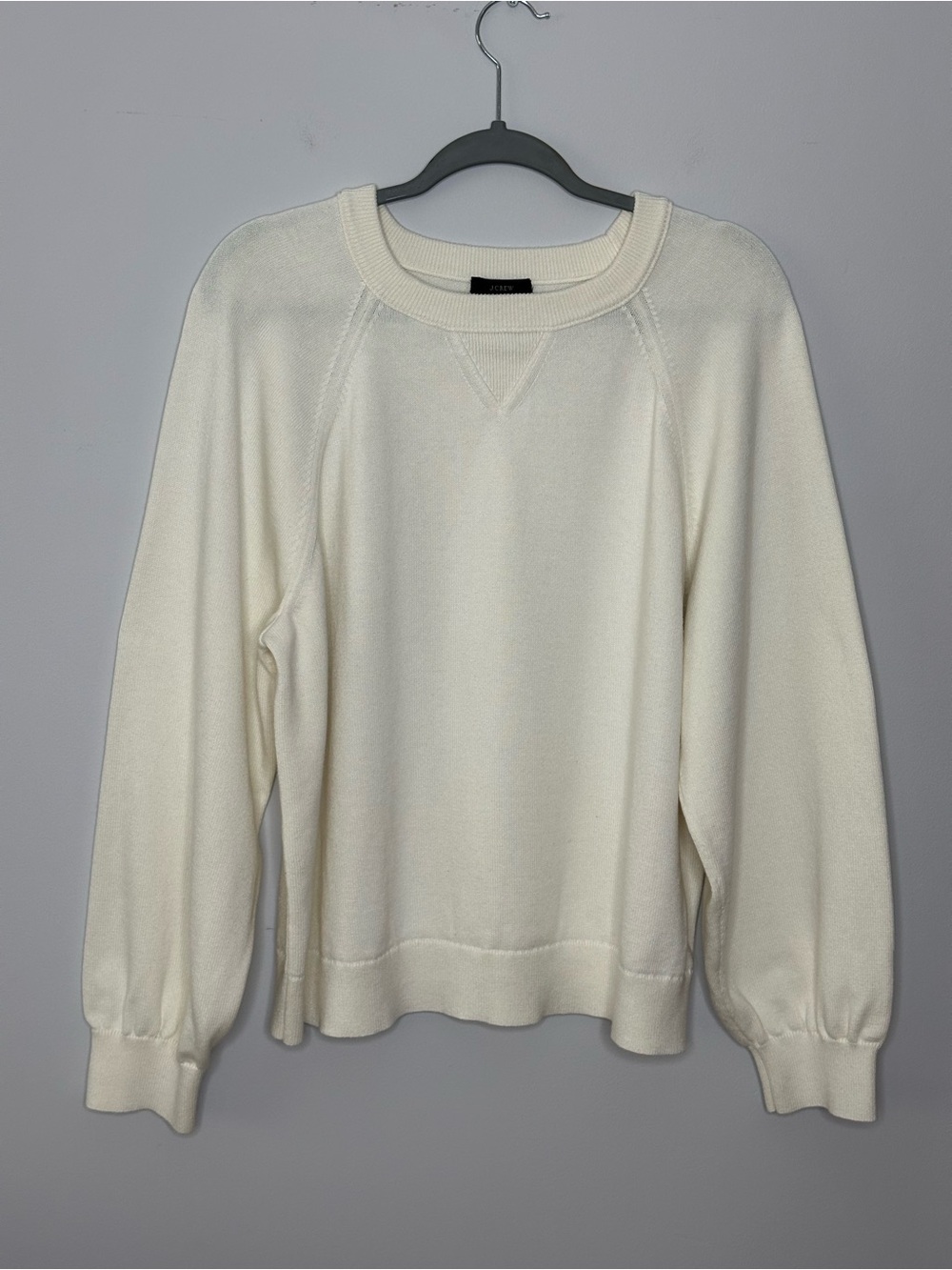 J.Crew Women’s Crewneck Sweater in Ivory Cotton Cashmere Sz XL like new
